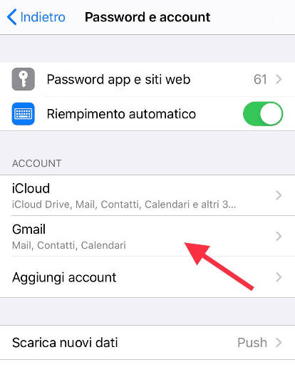 Come eliminare l'account Google in Apple iPhone 8 1