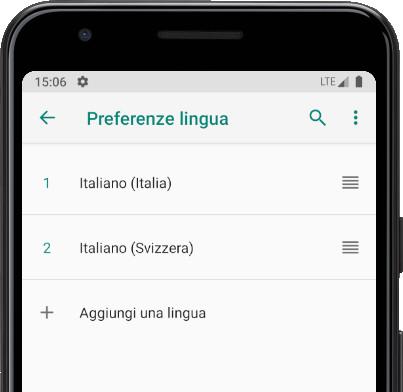 Ordina le lingue Android