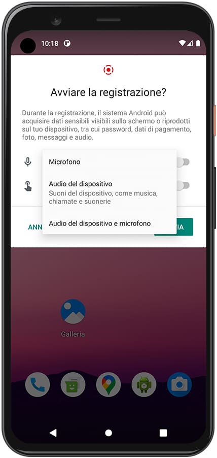 Suono di registrazione del messaggio Schermo Android Play 30 Plus