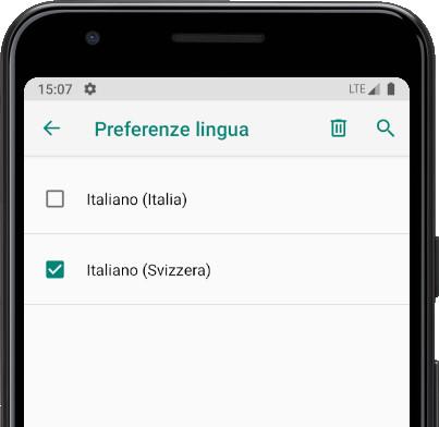 Rimuovi le lingue Android