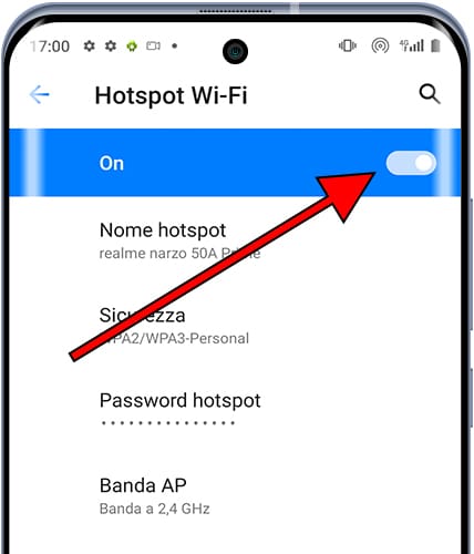 Attiva l'hotspot Wi-Fi Android